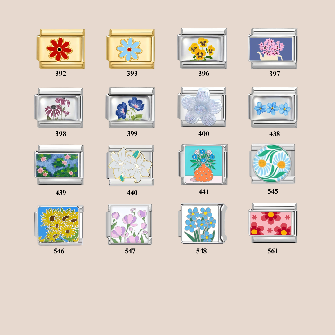 Flower Charms - Custom Italian Charm Bracelet