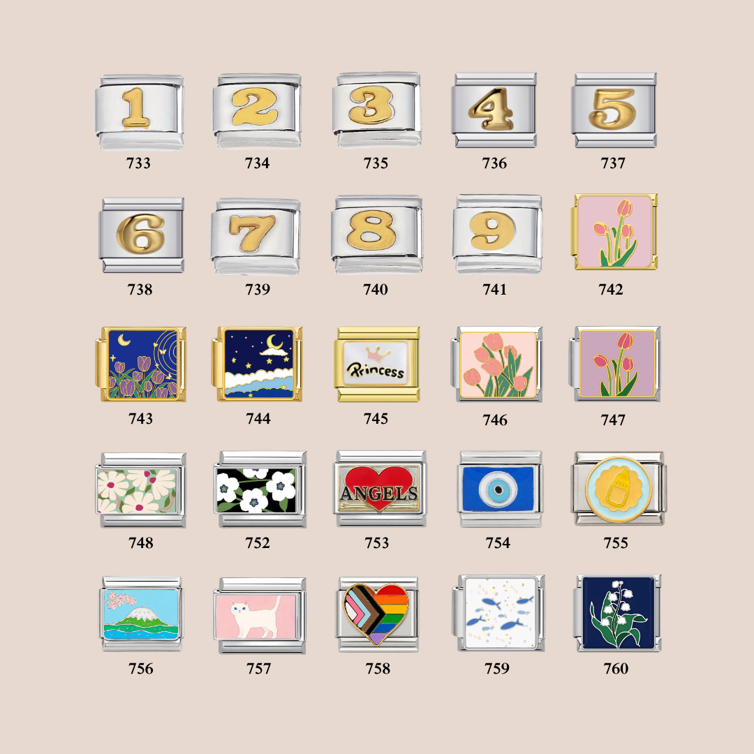 Custom Italian Bracelet Charms - Gold and Silver Full Design Collection