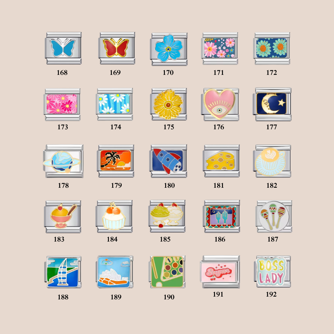 Custom Italian Bracelet Charms - Gold and Silver Full Design Collection