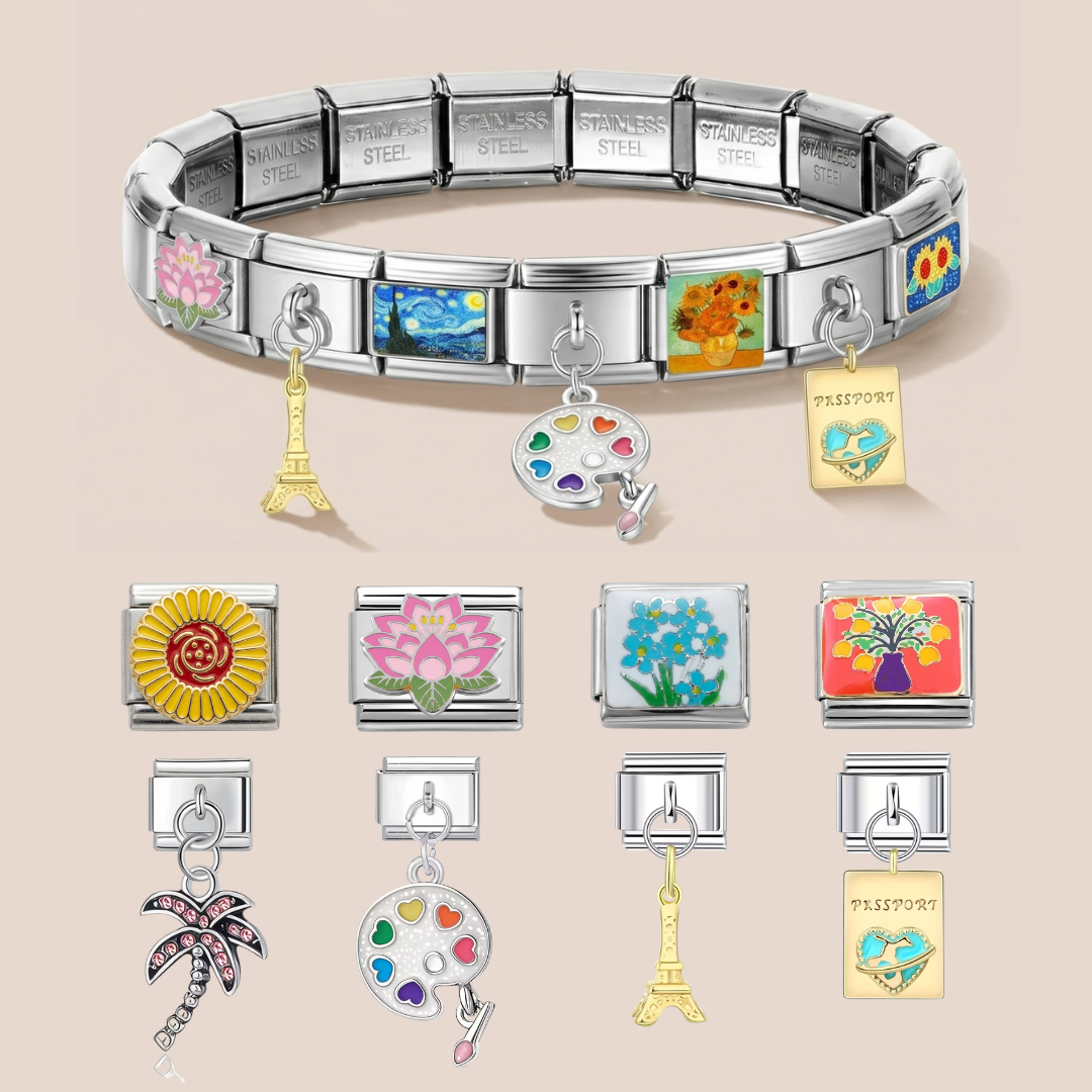 Special Custom Italian Modular Dangle Charms – Stainless Steel Bracelet Charms, Personalized Italy Charms, Italian Bracelet, Y2K Jewelry