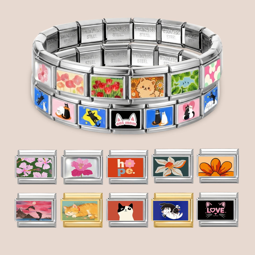 Custom Italian Charms, Charms Only, Stainless Steel Bracelet Charms, Personalized Italy Charm, Italian Charm, Y2K Jewelry, Matching Bracelet