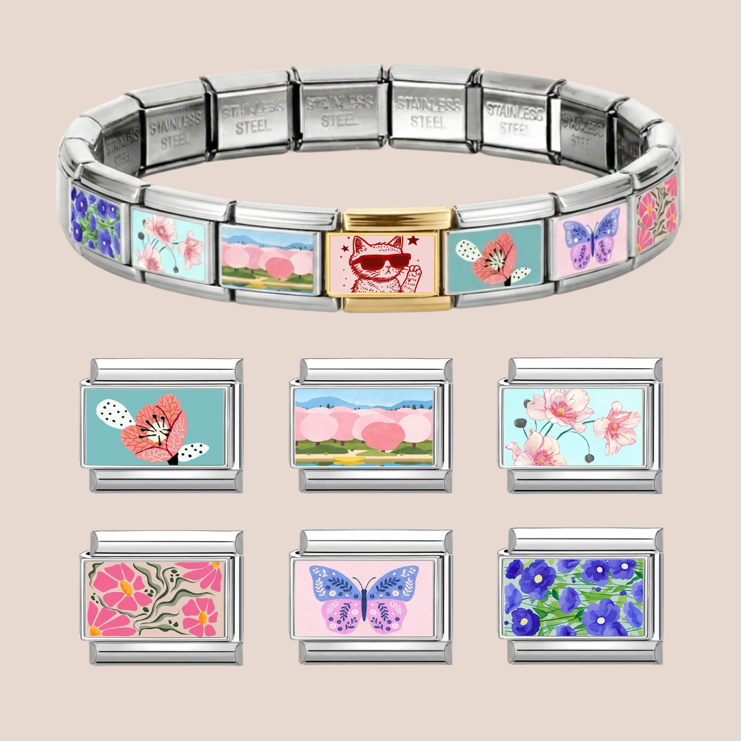 Custom Italian Modular Charms – Stainless Steel Bracelet Charms, Personalized Italy Charms, Italian Bracelet, Y2K Jewelry, Matching Bracelet