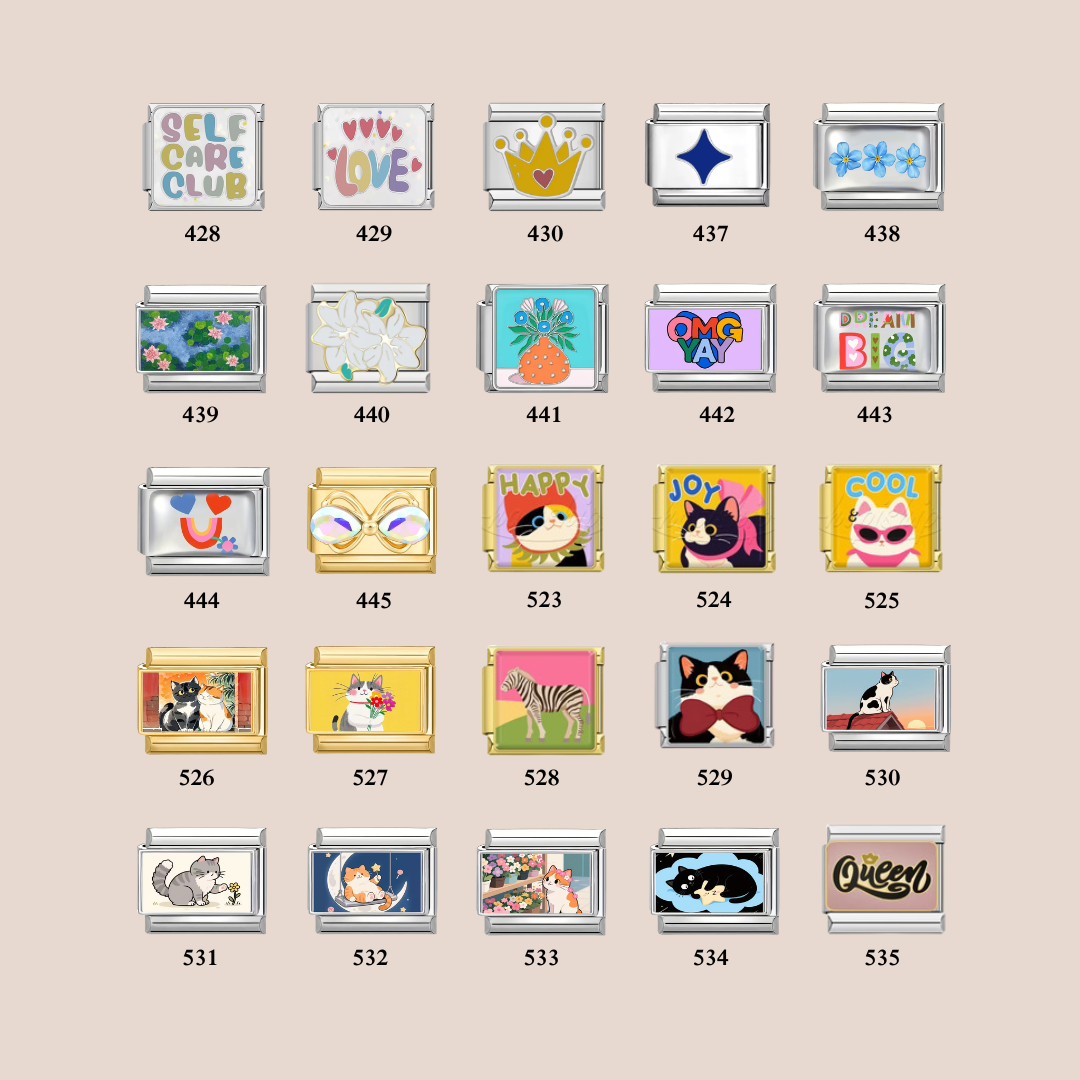 Custom Italian Bracelet Charms - Gold and Silver Full Design Collection