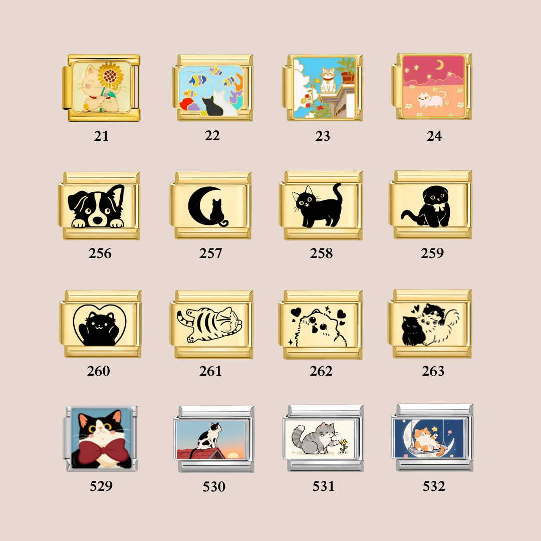 Dog and Cat Charms - Custom Italian Charm Bracelet