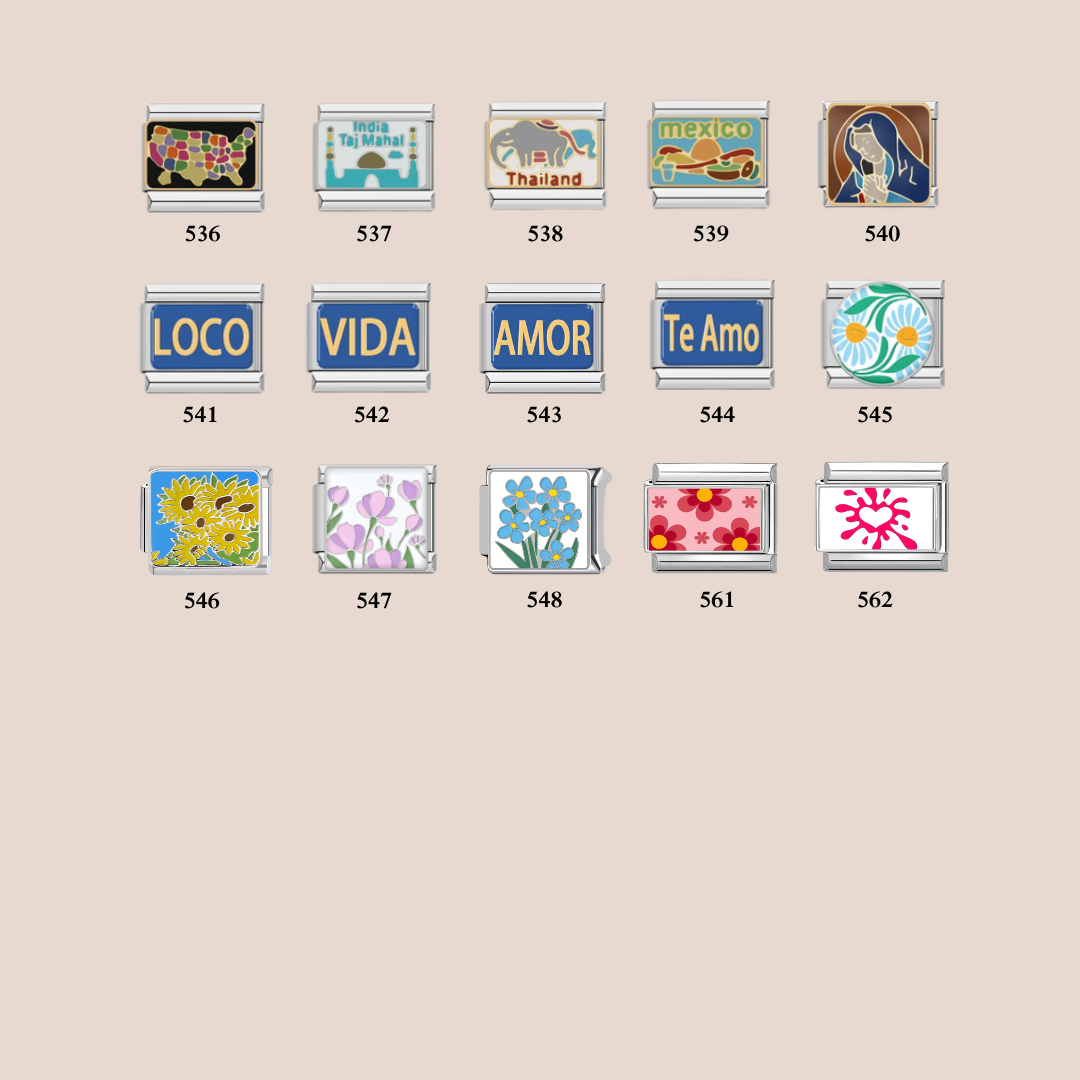 Custom Italian Bracelet Charms - Gold and Silver Full Design Collection