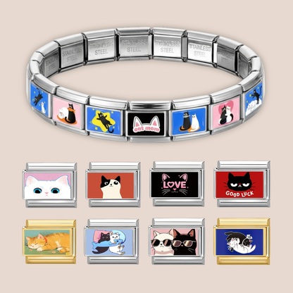 Cat Charms, Charms Only, Custom Italian Charms, Personalized Italy Charms, Matching Bracelet, Y2K Jewelry, Charm Bracelet, Gift for Her (Copy)
