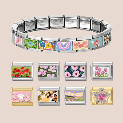 Flower Charms, Charms Only, Custom Italian Charms, Personalized Italy Charms, Matching Bracelet, Y2K Jewelry, Charm Bracelet, Gift for Her (Copy)