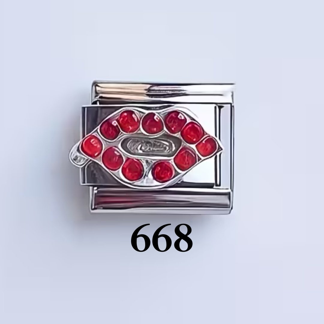1pc Special Charm, Elegant Red Lips Charm, Evil Eye Charm, Charm Only, Detachable Stainless Steel Bracelet Module, Custom Italian Charm, Custom Italy Charm, Y2K Jewelry