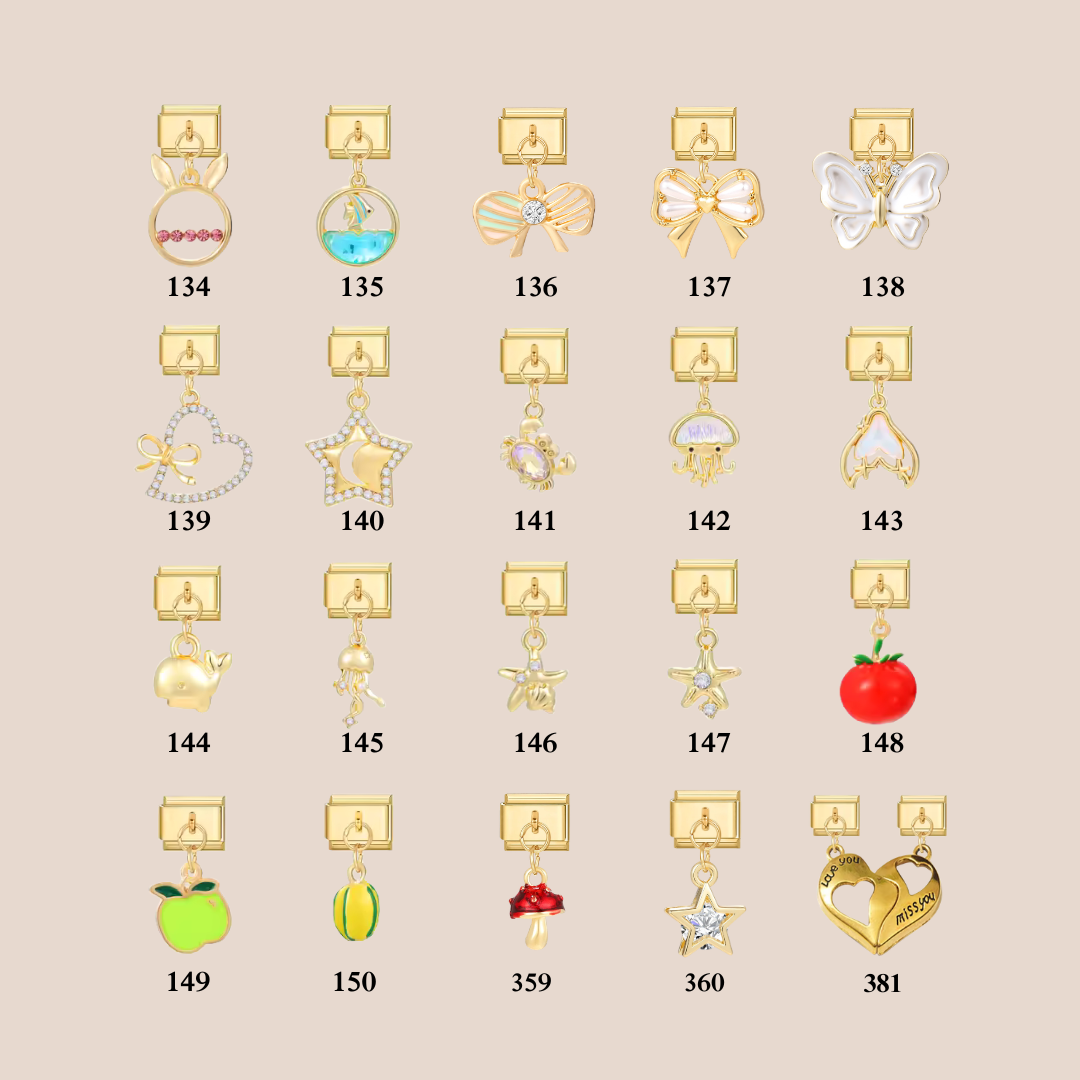 Dangle Charms - Custom Gold Italian Charm Bracelet