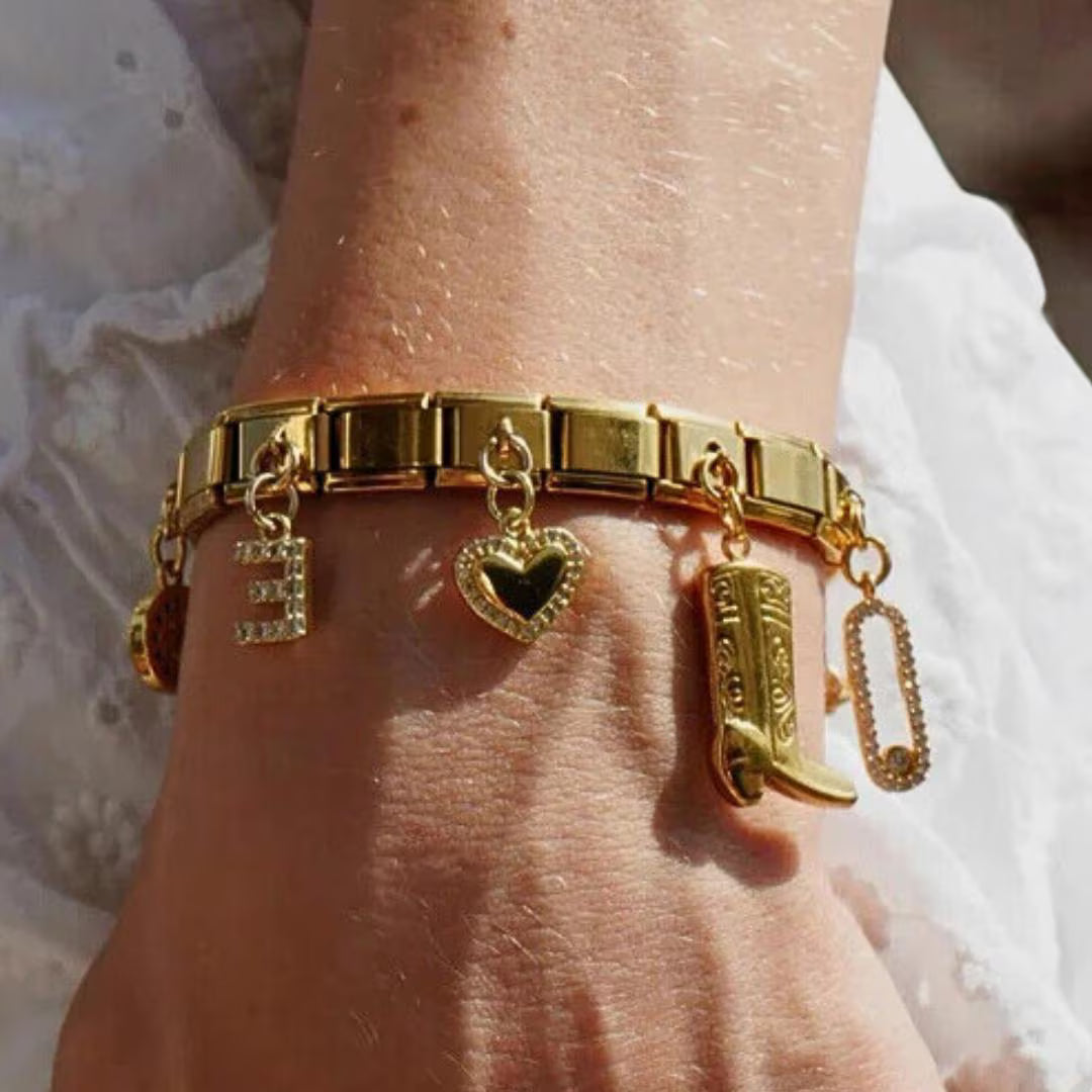 Dangle Charms - Custom Gold Italian Charm Bracelet