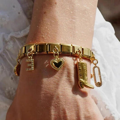 Dangle Charms - Custom Gold Italian Charm Bracelet