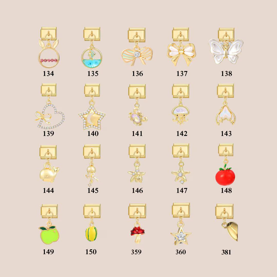 Dangle Charms - Custom Gold Italian Charm Bracelet