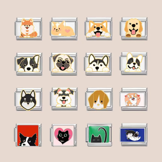 Dog and Cat Charms - Custom Italian Charm Bracelet