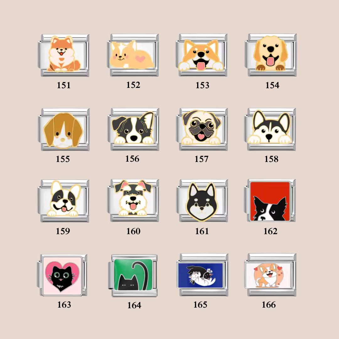 Dog and Cat Charms - Custom Italian Charm Bracelet