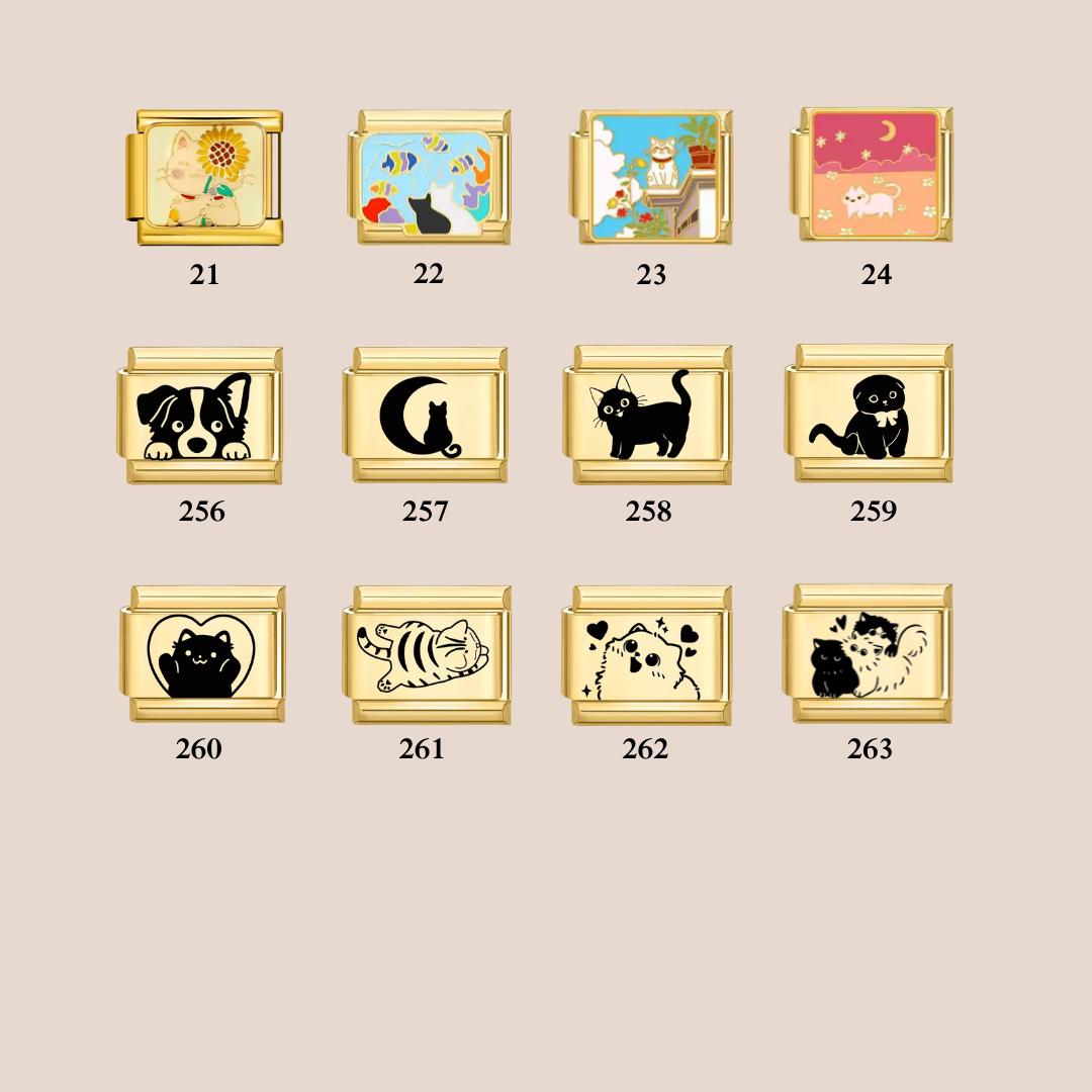 Dog and Cat Charms - Custom Italian Charm Bracelet