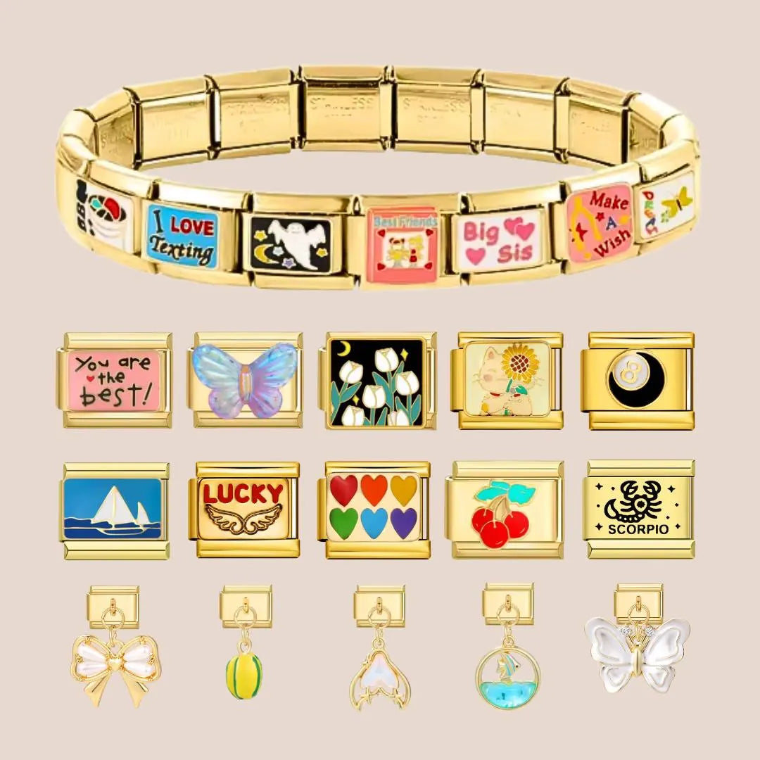 Gold Bracelet + Your Personalized Selection of Charms