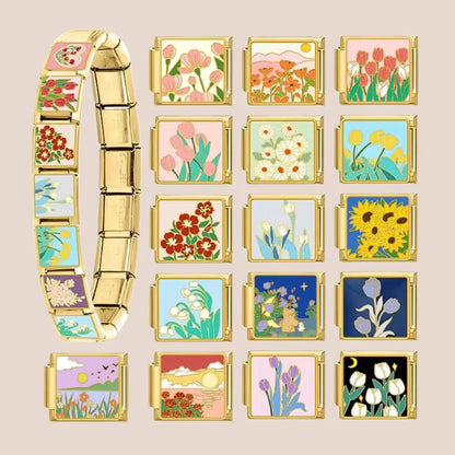 Flower Charms - Custom Italian Charm Bracelet