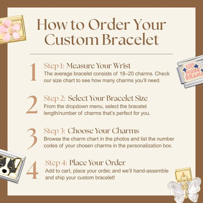 Flower Charms - Custom Italian Charm Bracelet