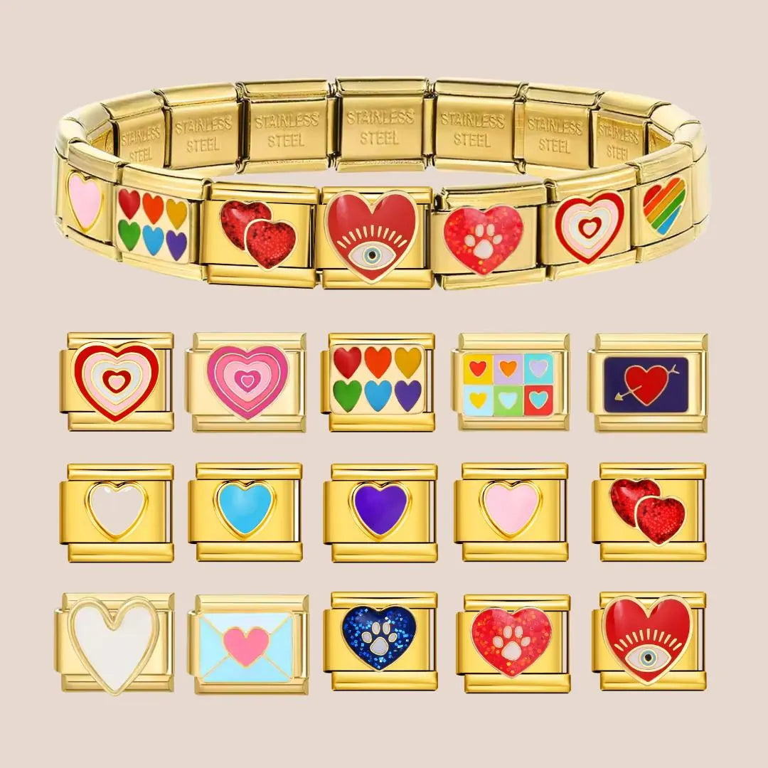 Heart Charms - Custom Italian Charm Bracelet
