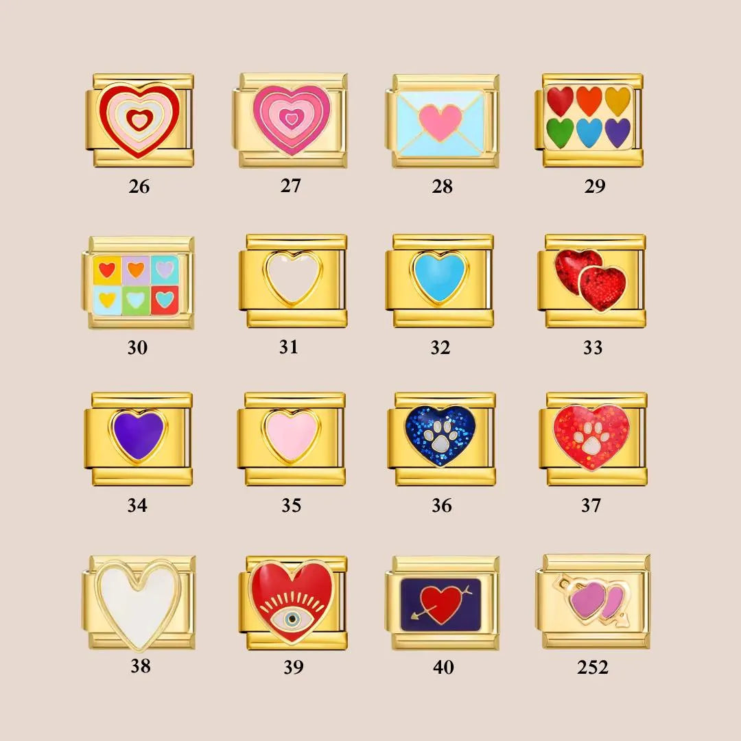 Heart Charms - Custom Italian Charm Bracelet