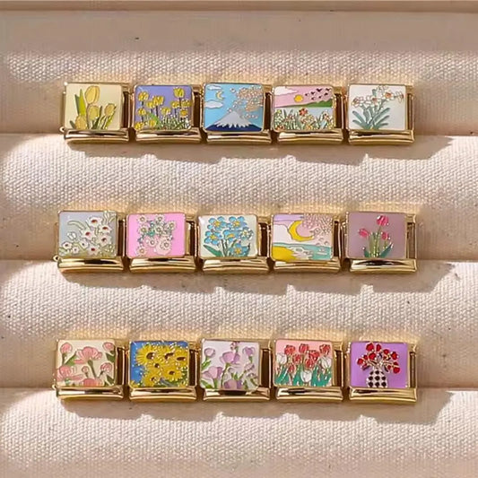 Custom Italian Bracelet Charms - Gold and Silver Full Design Collection