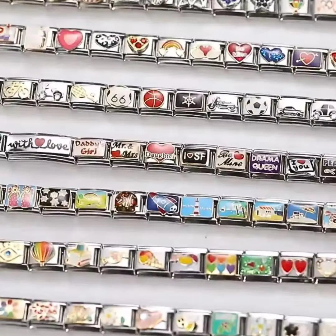 Custom Italian Bracelet Charms - Gold and Silver Full Design Collection