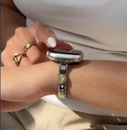 Personalized Italian Charm Apple Watch Band for Women