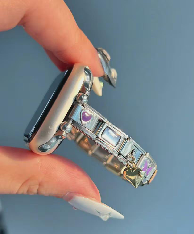 Personalized Italian Charm Apple Watch Band for Women