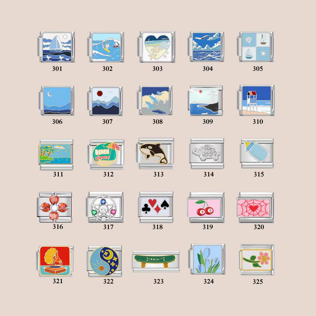 Custom Italian Bracelet Charms - Gold and Silver Full Design Collection