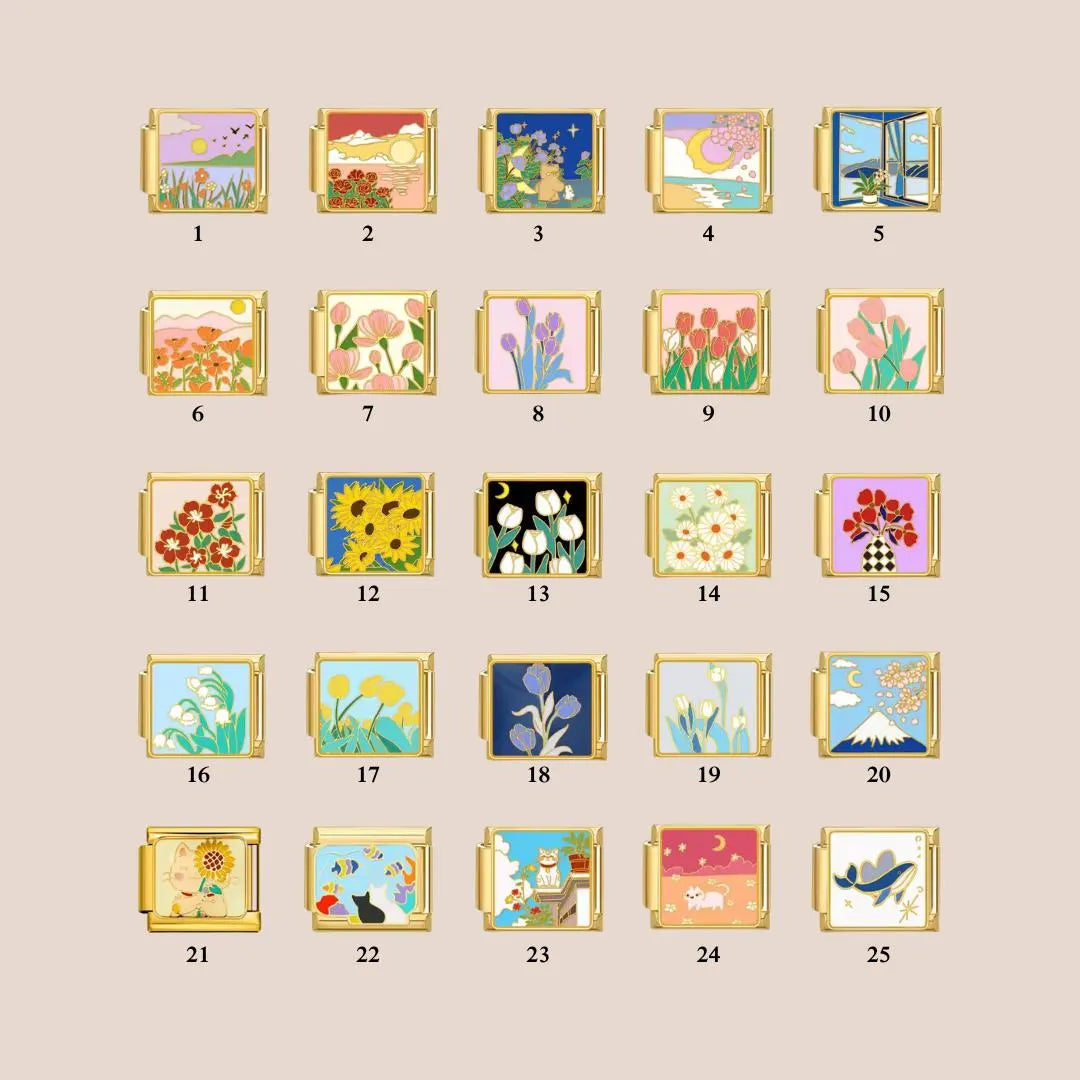 Custom Italian Bracelet Charms - Gold and Silver Full Design Collection