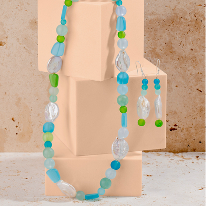 Frosted Glass Beaded Jewellery Set