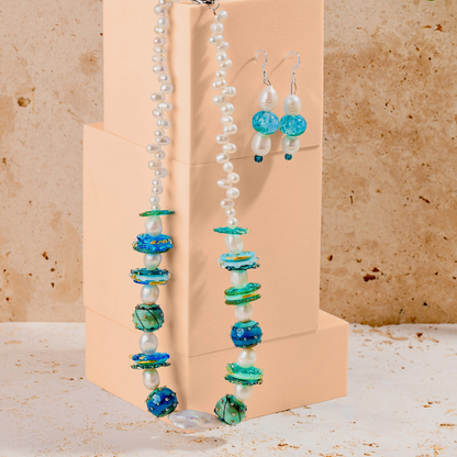 Handmade Blue Glass Jewellery Set