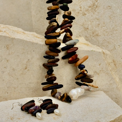 Brown Stone Tooth Stick Dagger Jewellery