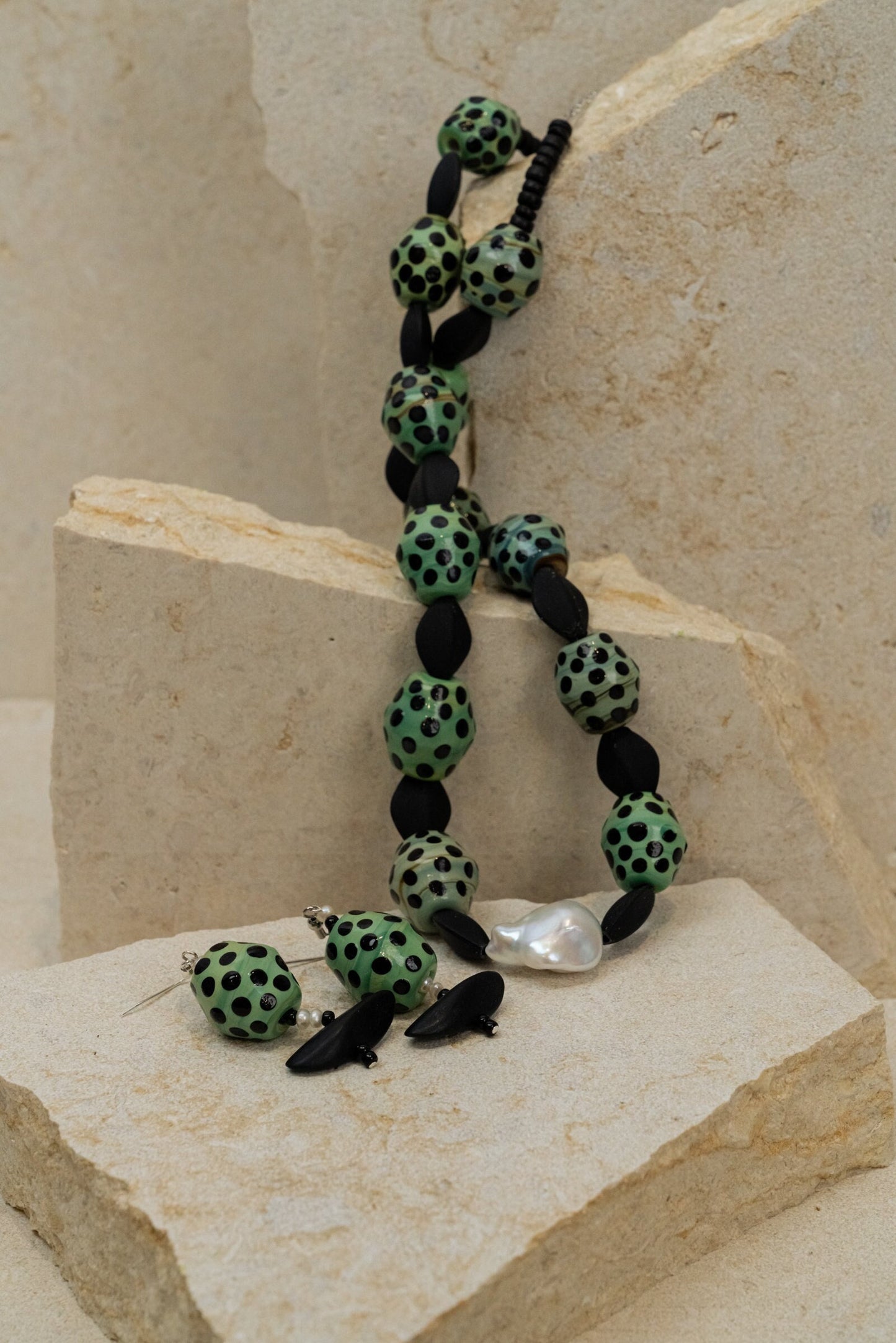 Porcelain Glazed Bicone Beaded Jewellery Set