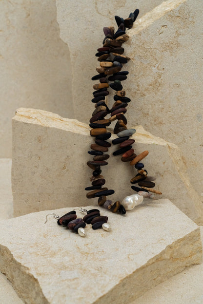 Brown Stone Tooth Stick Dagger Jewellery