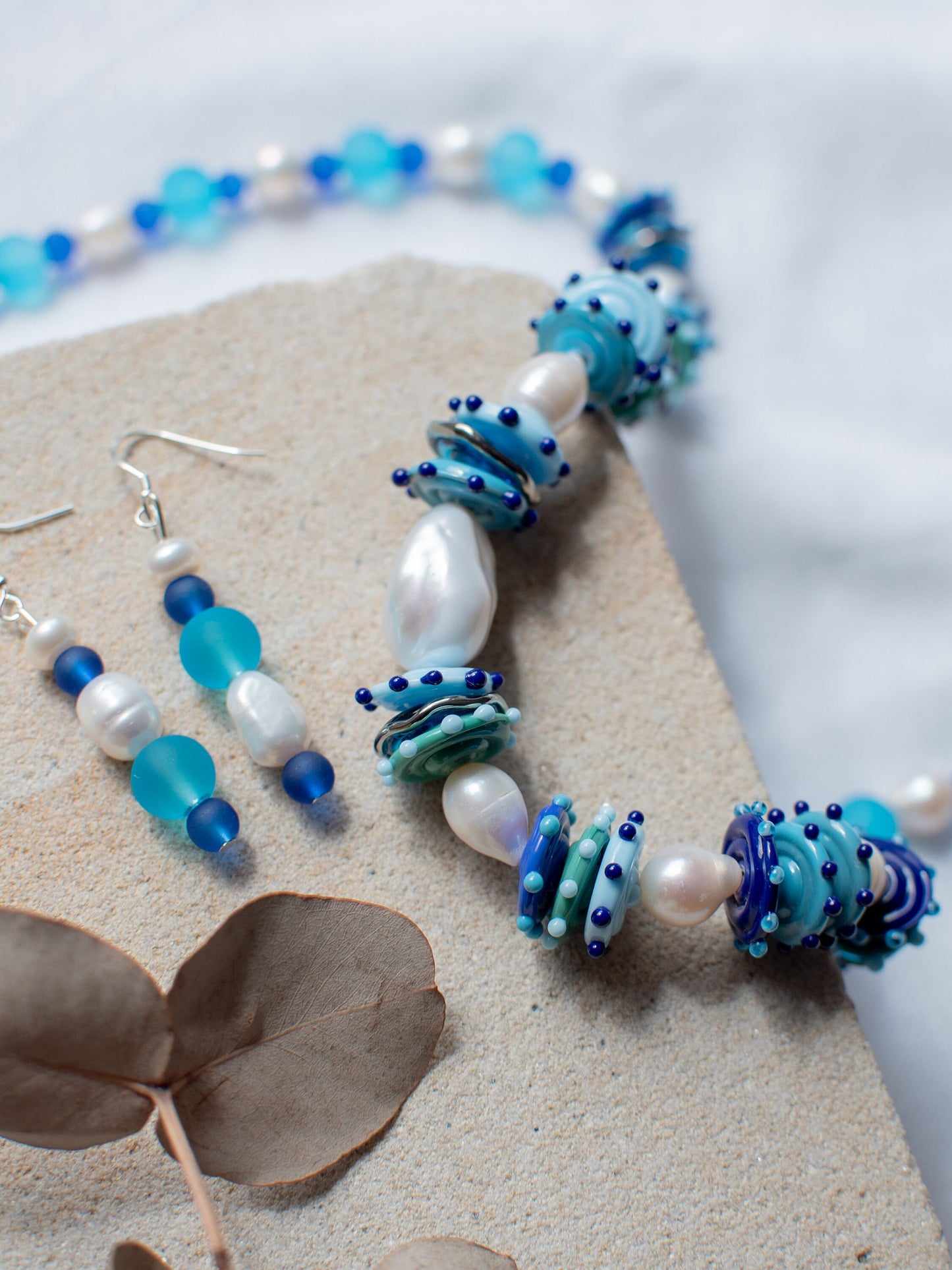 Handmade Glass Disks Jewellery Set