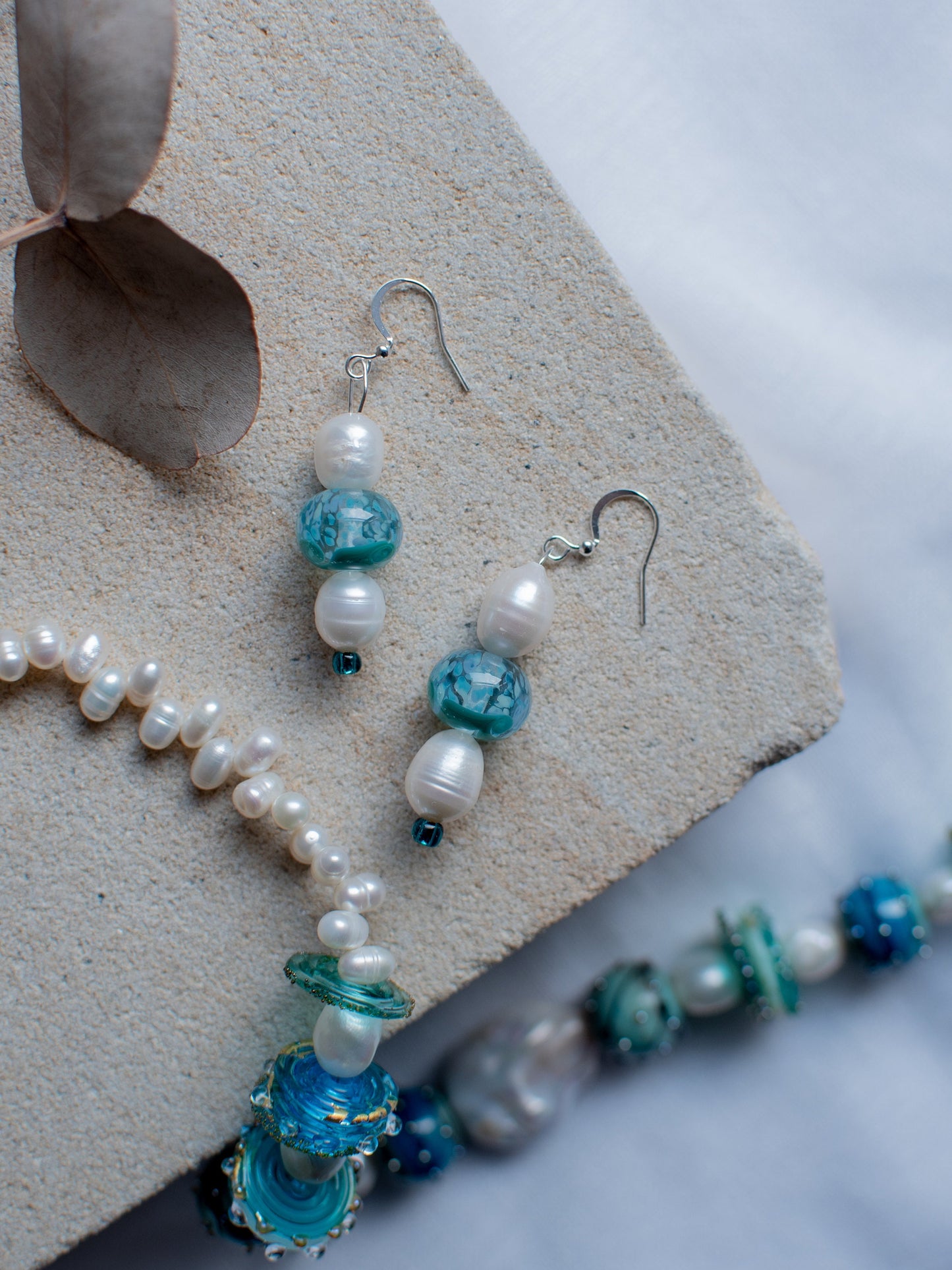 Handmade Blue Glass Jewellery Set