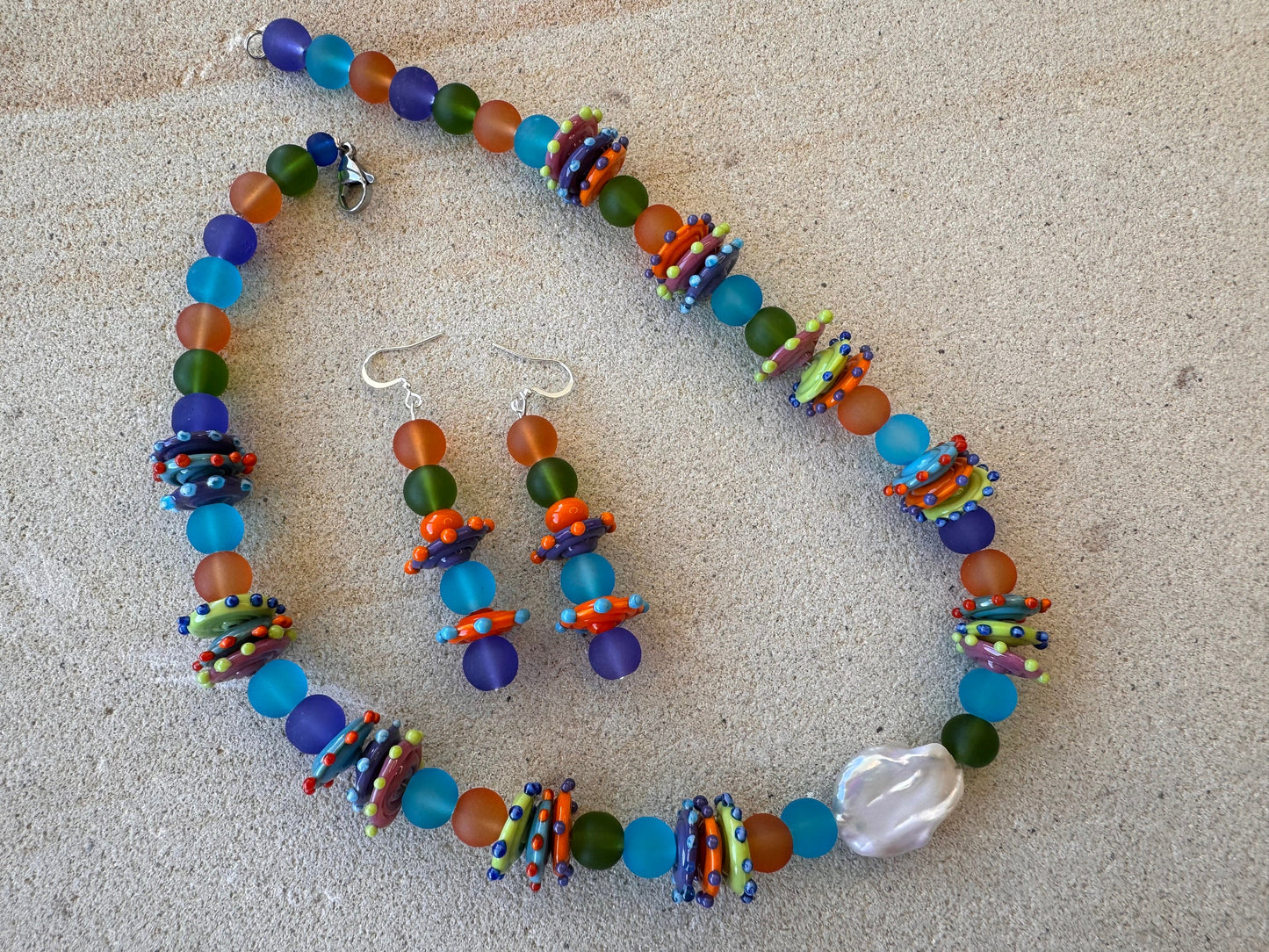 Handmade Artisan Lampwork Glass Jewellery Set