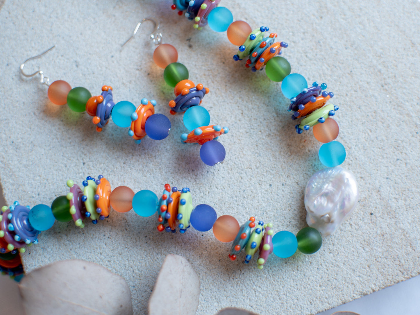 Handmade Artisan Lampwork Glass Jewellery Set