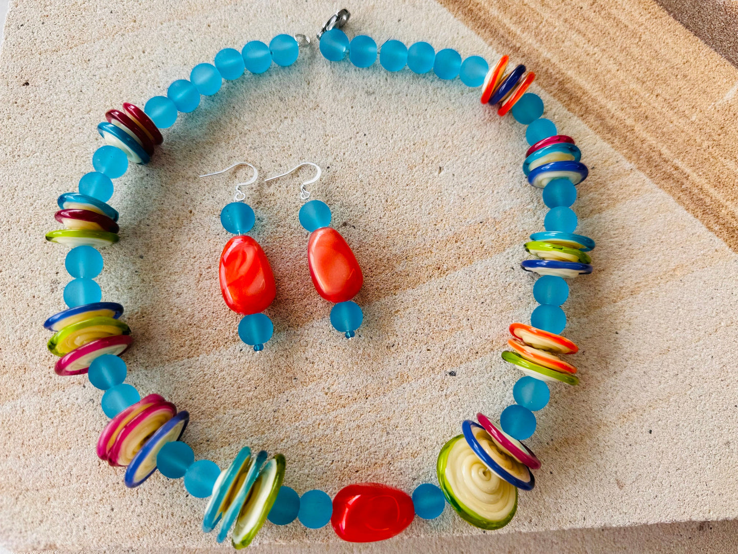 Handmade Colourful Glass Discs Jewellery