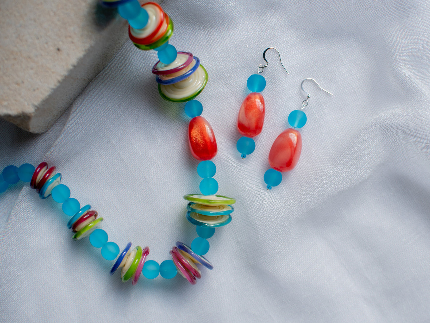 Handmade Colourful Glass Discs Jewellery