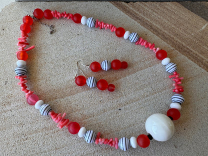 Orange Stone Chips Jewellery Set