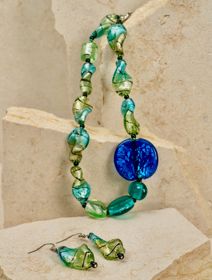 Glass Ocean Inspired Jewellery Set