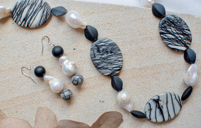 Spider web Picasso Jasper Stone Jewellery