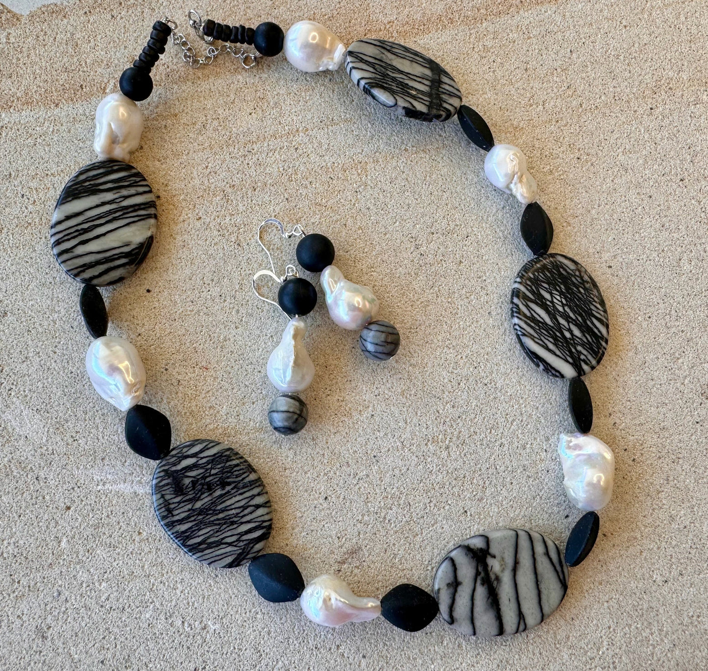 Spider web Picasso Jasper Stone Jewellery