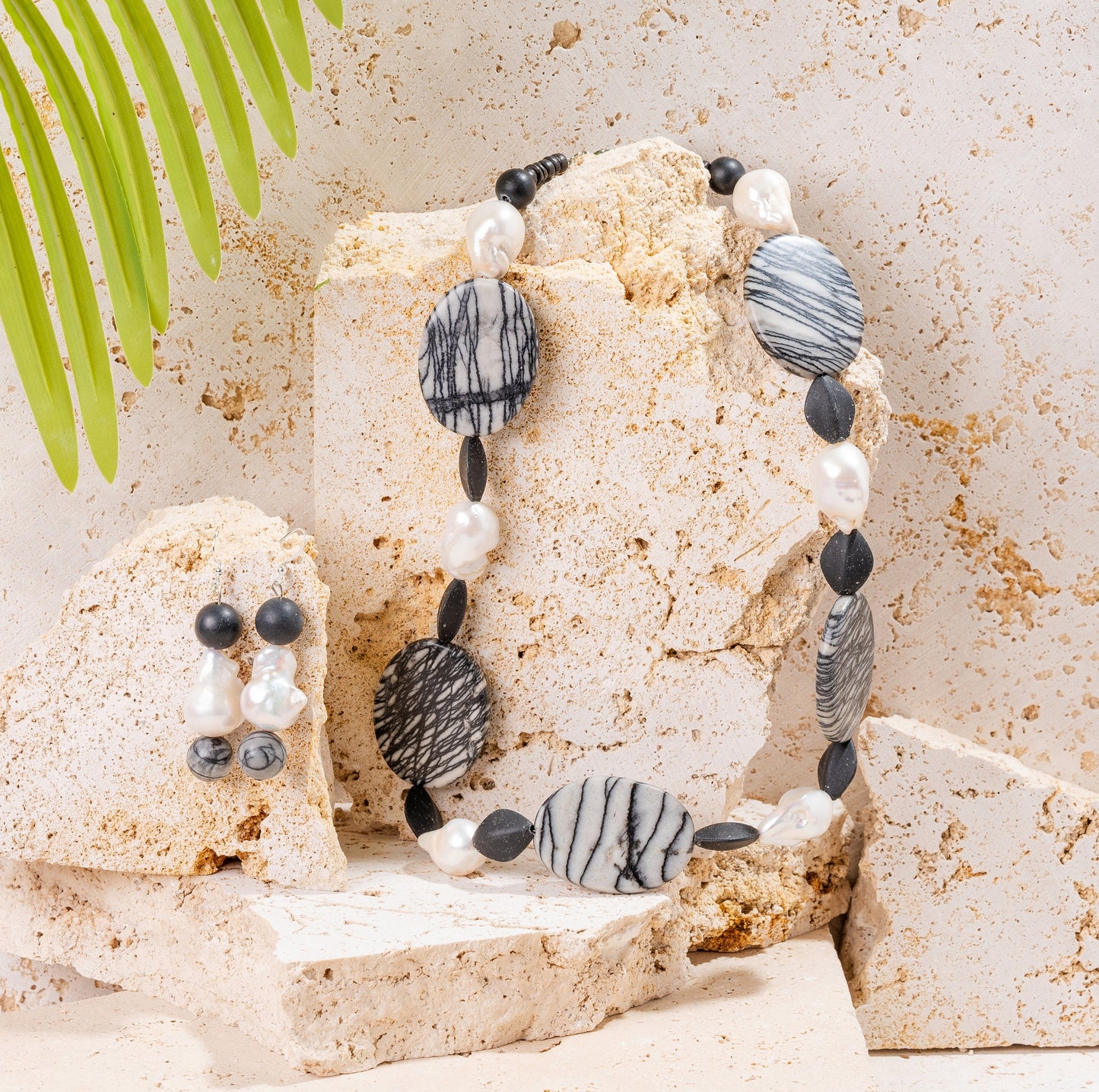 Spider web Picasso Jasper Stone Jewellery