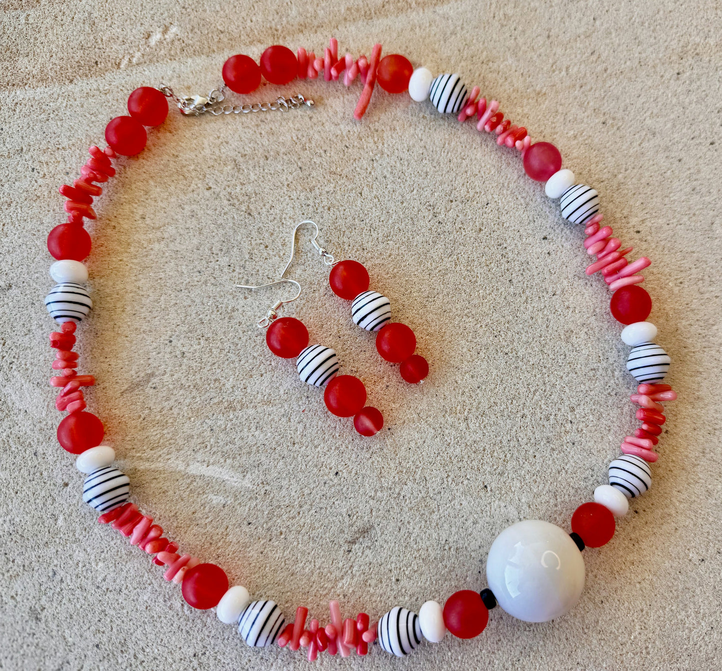 Orange Stone Chips Jewellery Set