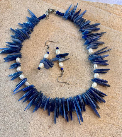 Natural Kyanite Rough Smooth Chips Nugget Flat Stick Beaded Jewellery Set