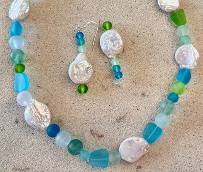 Frosted Glass Beaded Jewellery Set