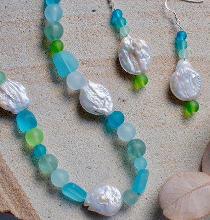 Frosted Glass Beaded Jewellery Set